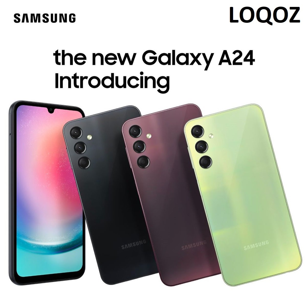 Samsung Galaxy A24 smartphone with sleek design, large display, and advanced camera features.