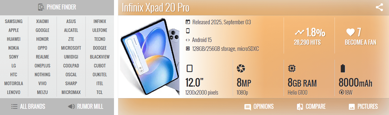 Infinix Xpad 20 Pro Android tablet with 12-inch display, WiFi + 4G connectivity, sleek design, quad speakers, and $340 price.