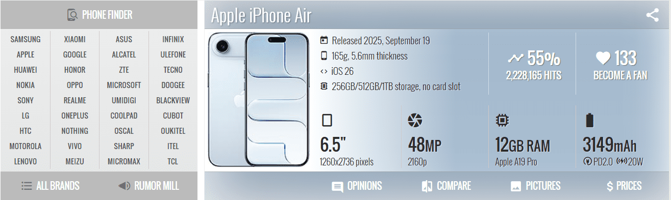 Apple iPhone 17 Air in sleek titanium design with ultra-thin body and advanced triple-camera system