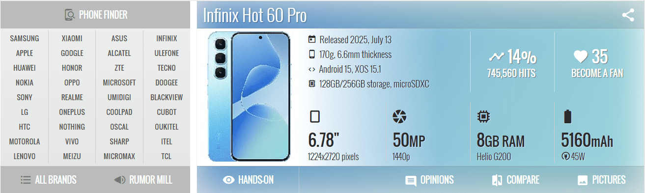 The new Infinix Hot 60 Pro with sleek design, advanced camera system, and powerful performance.