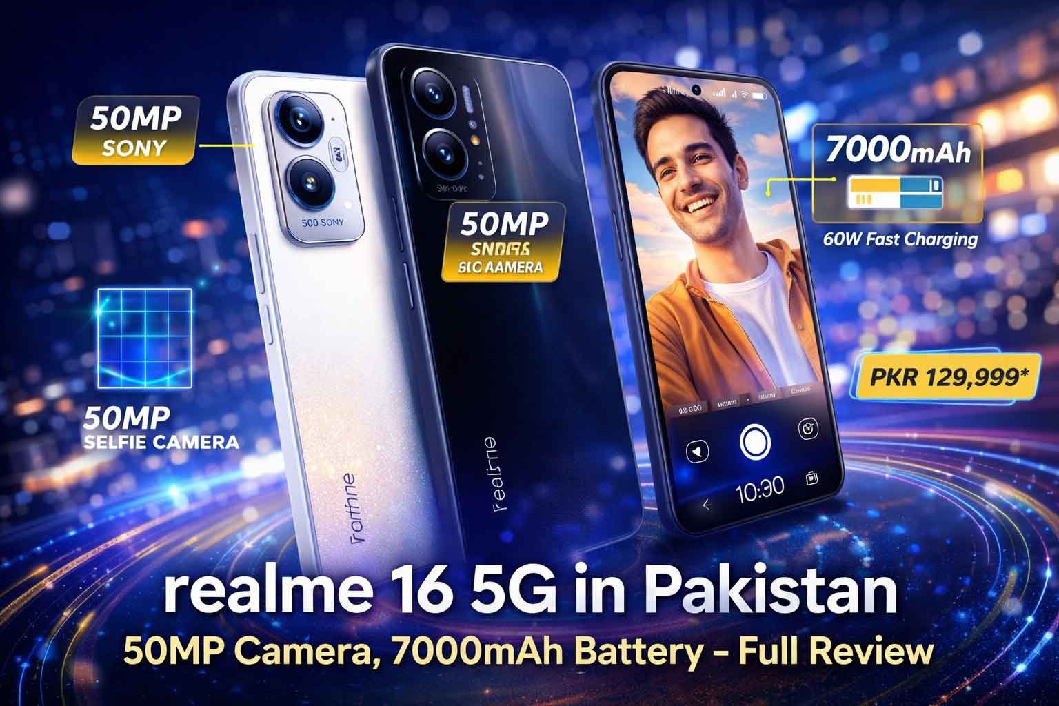 realme 16 5G Camera Review Pakistan – 50MP Sony Sensor & 7000mAh Battery