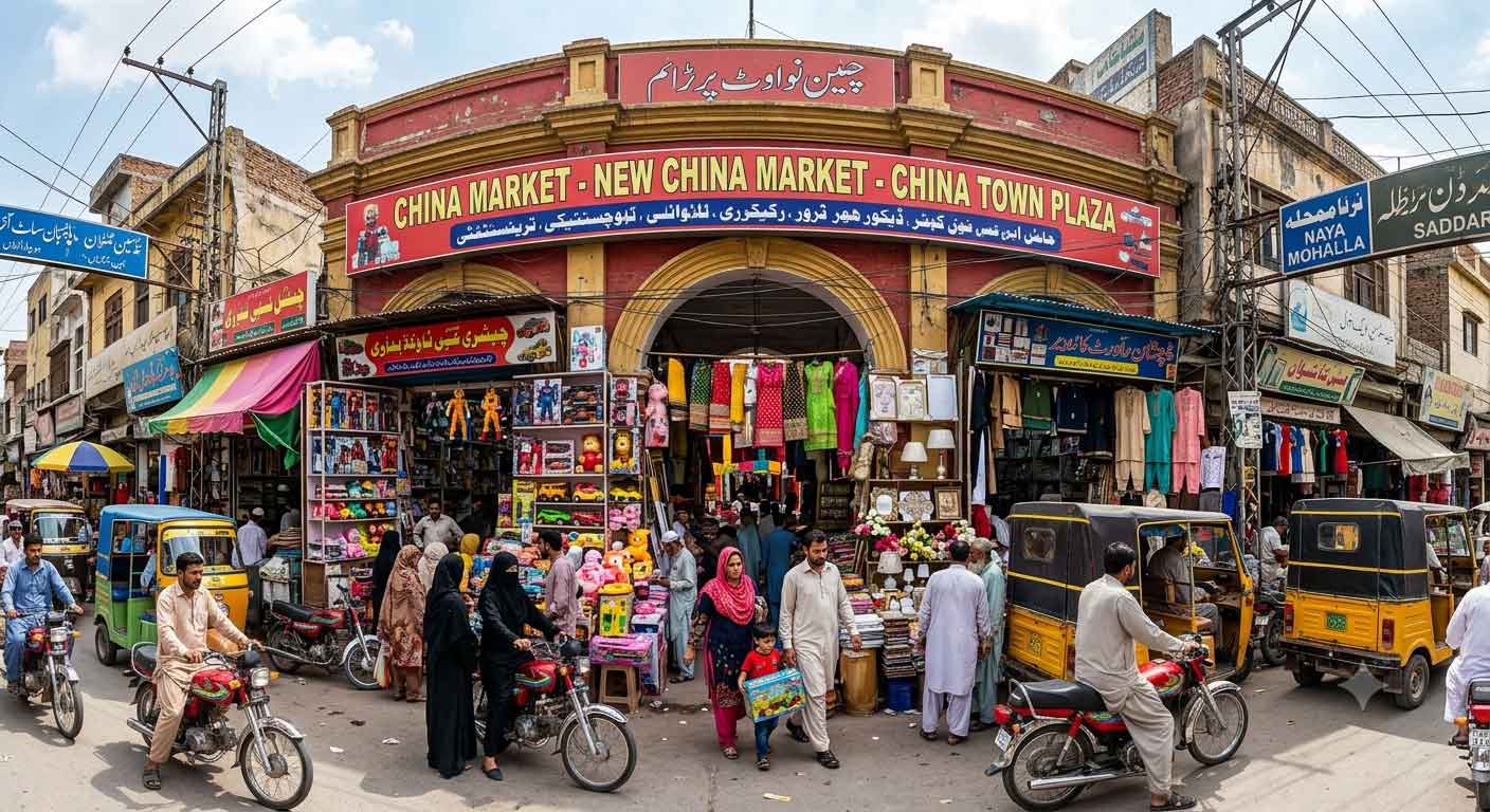 China Market — also known as New China Market or China Town Plaza — is one of the most popular wholesale and retail shopping destinations in the twin cities of Rawalpindi and Islamabad. It sits in the Saddar area, right off College Road near Naya Mohalla, and draws shoppers looking for affordable toys, home decor, crockery, clothing, and stationery, often at wholesale rates even for single-item retail purchases.